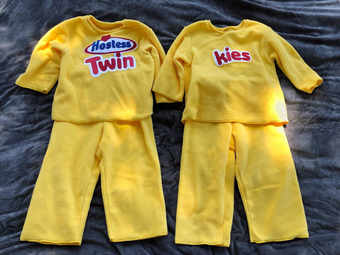 Twinkies Twin Costume: Fleece Halloween Pajamas Set