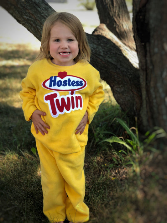 Twinkies Twin Costume: Fleece Halloween Pajamas Set