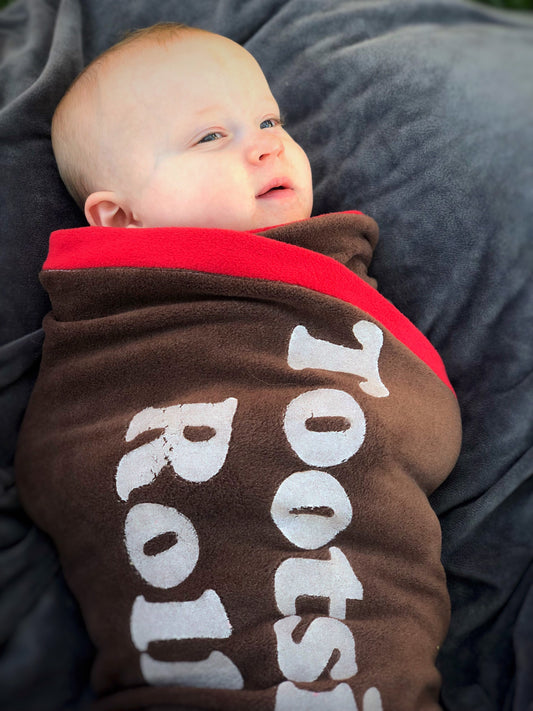 Tootsie Roll Baby Costume: Fleece Swaddle Sack