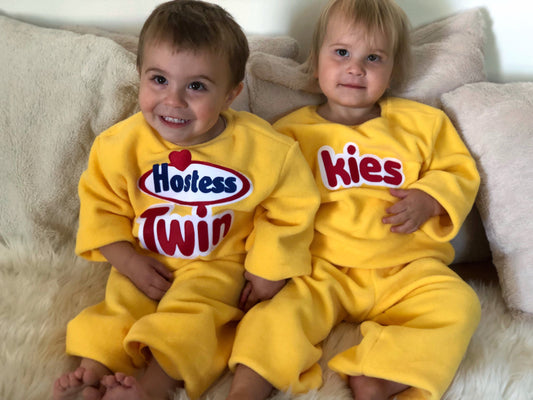 Twinkies Twin Costume: Fleece Halloween Pajamas Set