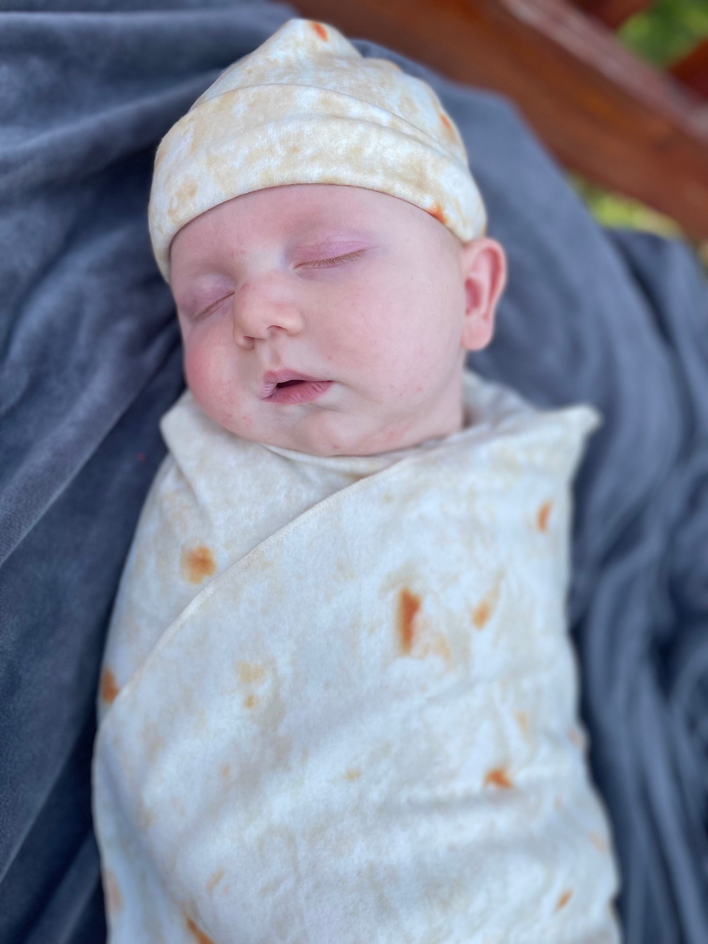 Burrito Baby Costume: Fleece Swaddle Sack with Hat