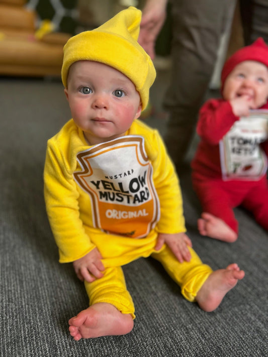 Ketchup and Mustard Twin Costume: Fleece Halloween Pajamas