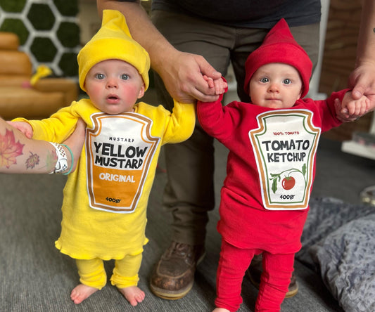 Ketchup and Mustard Twin Costume: Fleece Halloween Pajamas
