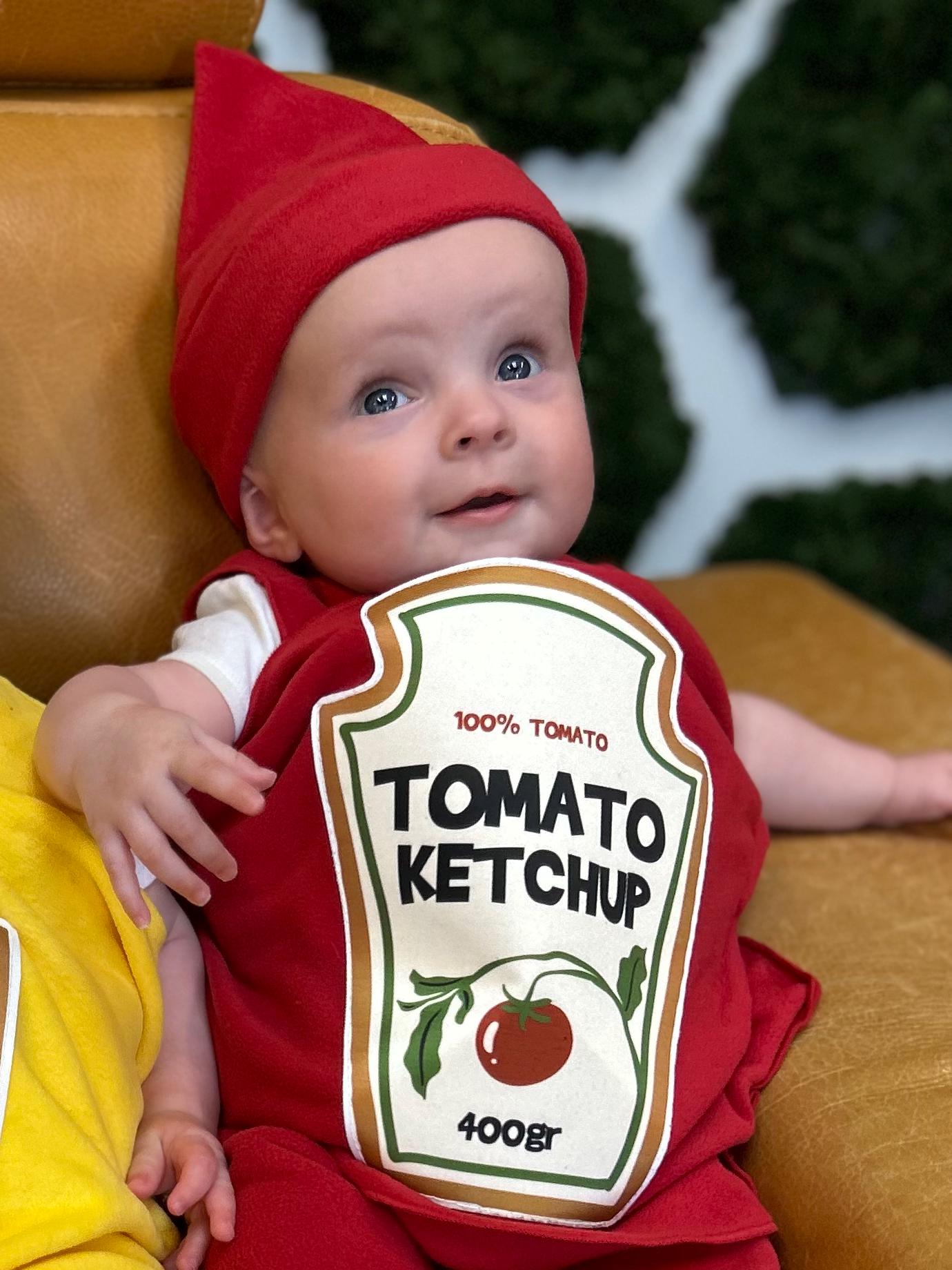 Ketchup and Mustard Twin Baby Costume: Fleece Swaddle Set
