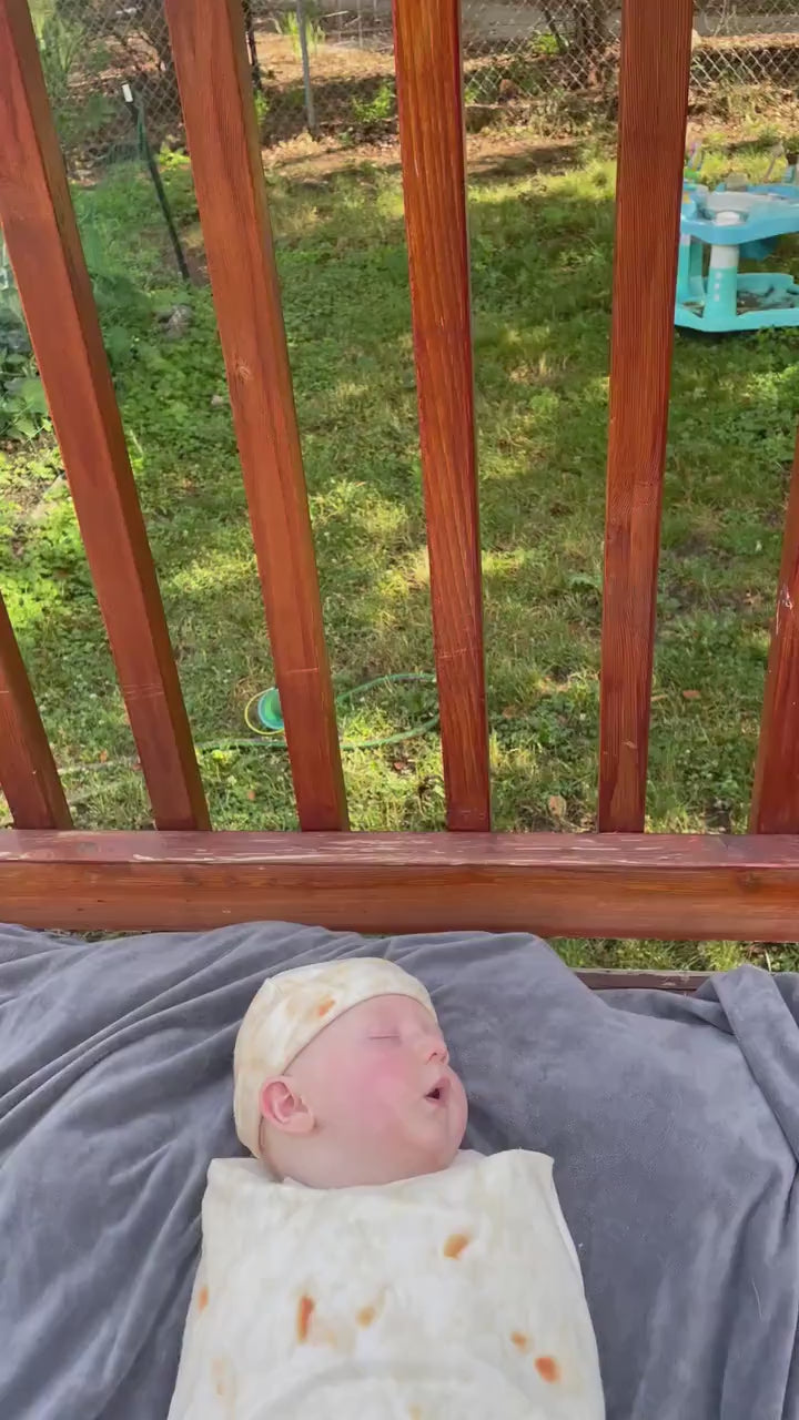 Burrito Baby Costume: Fleece Swaddle Sack with Hat